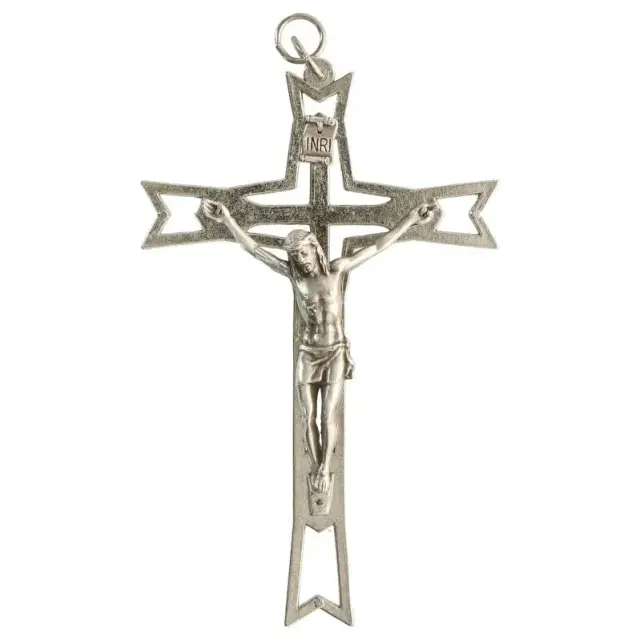 Croix Murale - 13 cm - Métal Nickelé