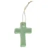 Sage green ceramic cross – 9.5 x 6.5 cm