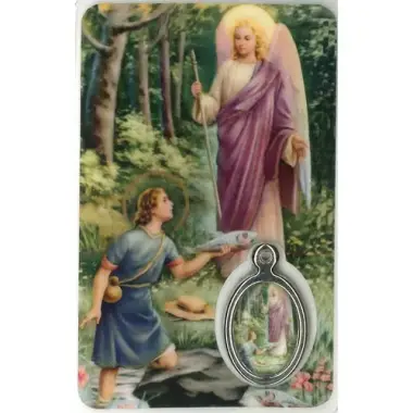 Carte-médaille-prière - Archange Raphael - Français