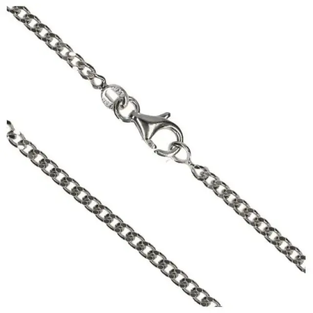 Gourmette 50 cm+Mousqueton - Argent Rhodié