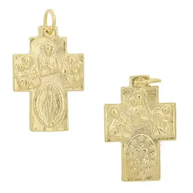 Croix Plurisaints - 24 mm - Métal doré