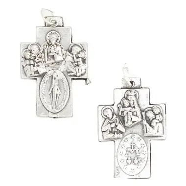 Croix Plurisaints - 24 mm - Métal argenté
