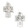Cross various Saints 24 mm silver Metal