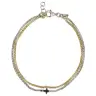 Bracelet bi-colore en argent avec croix
