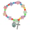 Bracelet-dizainier Etoiles acryl + Croix + Méd Bx