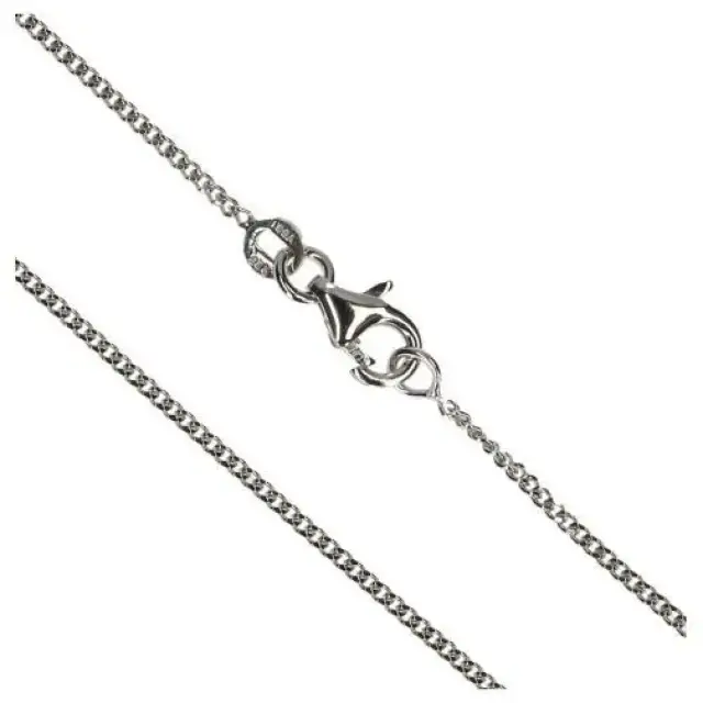 Gourmette 38 cm+Mousqueton - Argent Rhodié