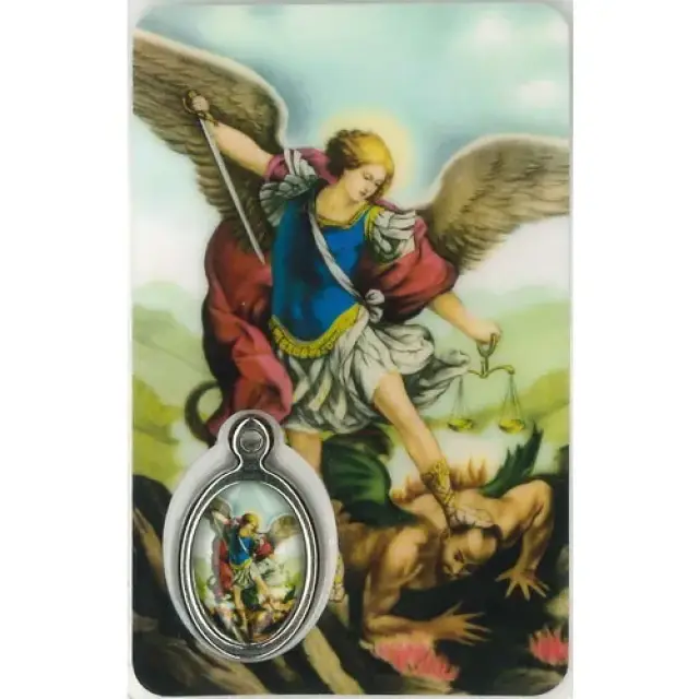 Carte-médaille-prière - St Michel - Français