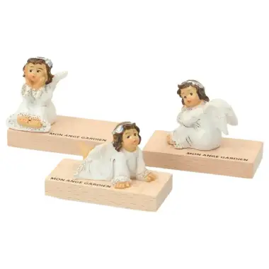 Ange sur base en bois "Mon Ange Gardien"