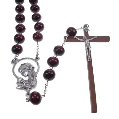 Wall Rosary Wood Brown