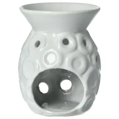 Brûle-huile H 12 cm - blanc