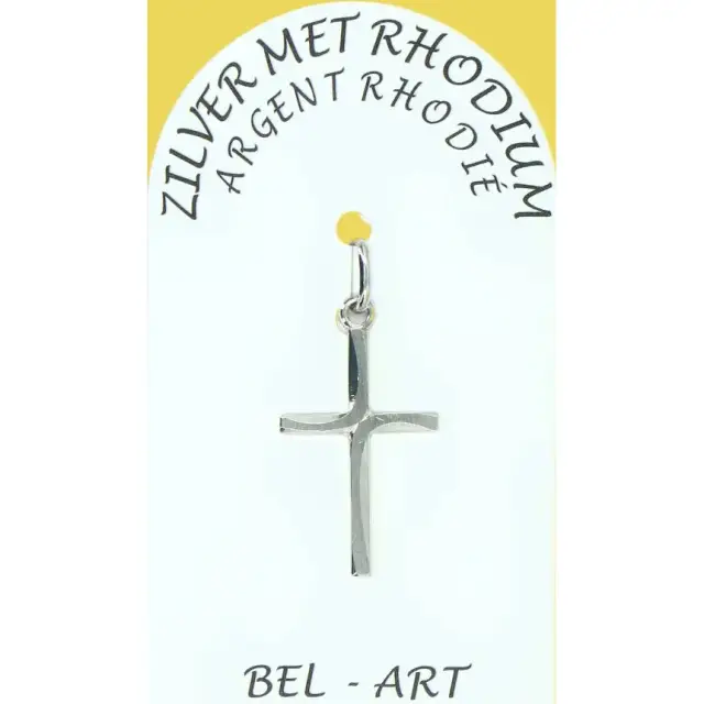 Rhodium Silver Cross 20 X 14 mm
