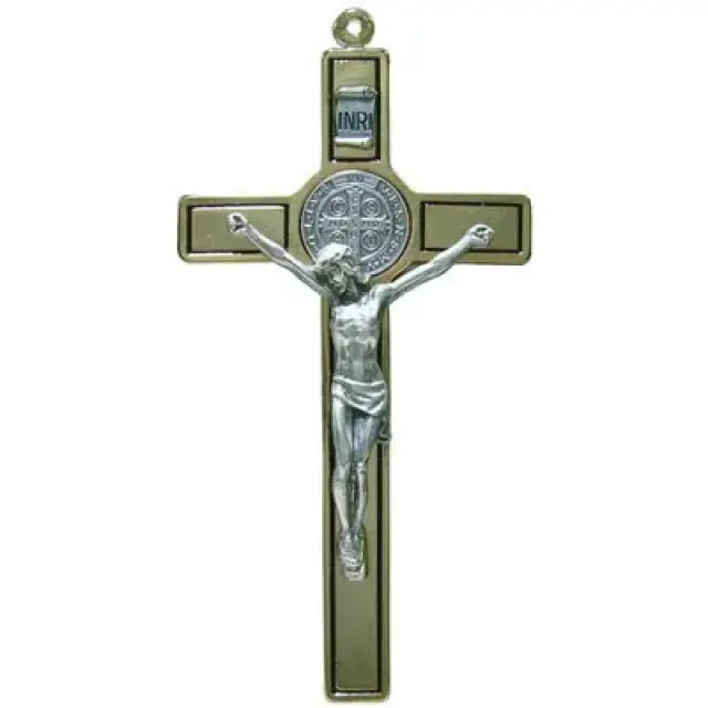 Cross St Benedict 12 cm Golden metal