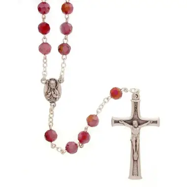 Crystal Rosary Red Jewel