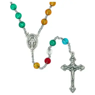 Multicolored plastic rosary