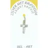 Rhodium Silver Cross 13 X 9 mm Zircon
