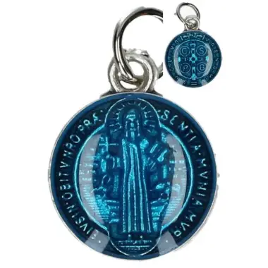 Medaille 14 mm - H Benedictus - Email blauw