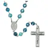 Rozenkrans Zilver + Rhodium Agatha blauw 8 mm