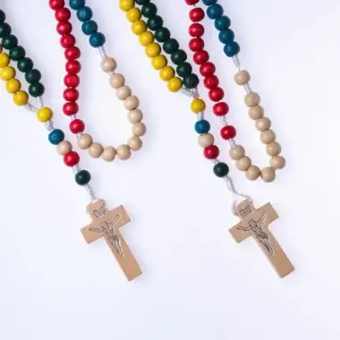 Rosary on cord Missionary Wood