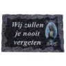 Cemetery plate 9x14 cm Wij zullen I nooit vergeten