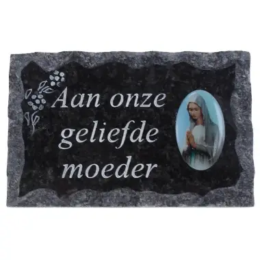 Plaque Cimetiere Aan Onze Geliefde Moeder 9x14