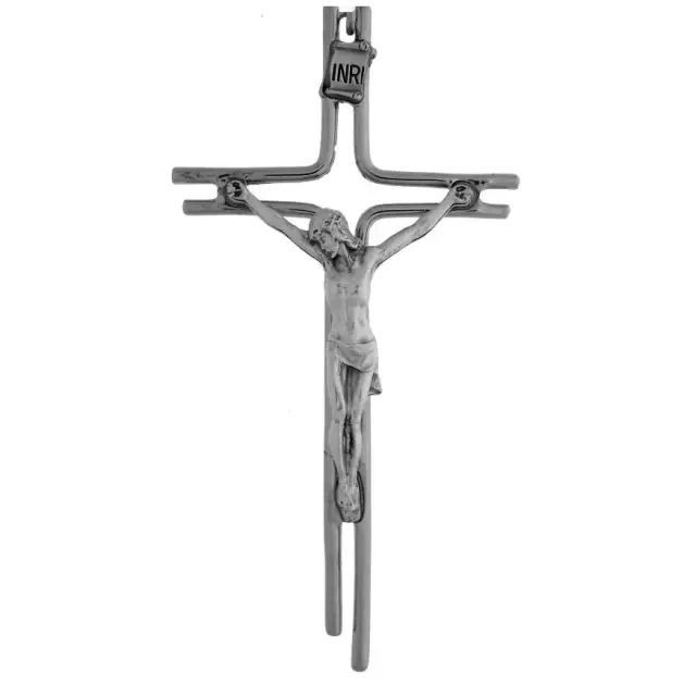 Croix Murale - 16 cm - Mét Nickelé