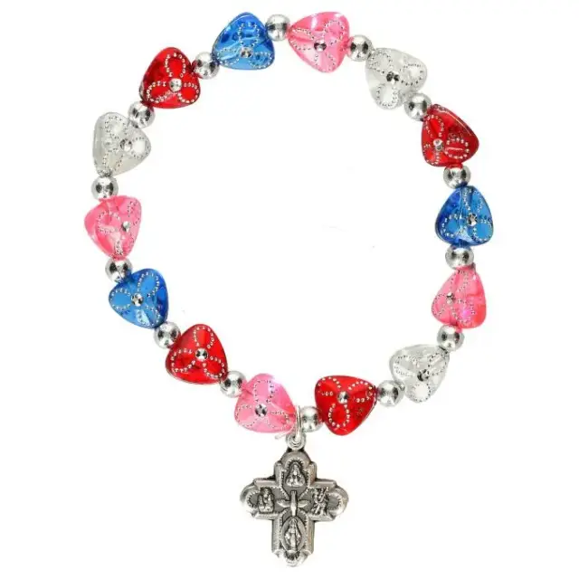 Bracelet sur élastique Coeurs multicolores