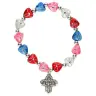 Bracelet sur élastique Coeurs multicolores