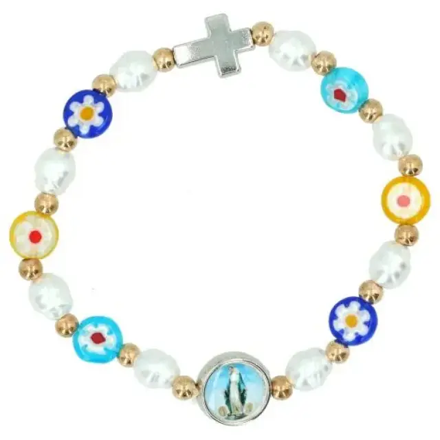 Bracelet s/élastique effet Murano