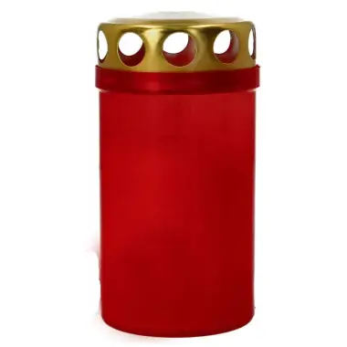 Bougie 3J - couvercle doré - rouge - sans effigie
