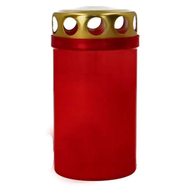 Bougie 3J - couvercle doré - rouge - sans effigie