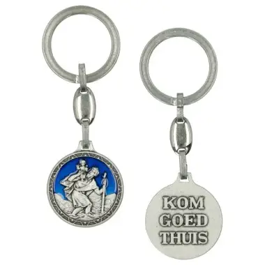 key ring St Christopherr / K.g.t. 30 mm Blue Email