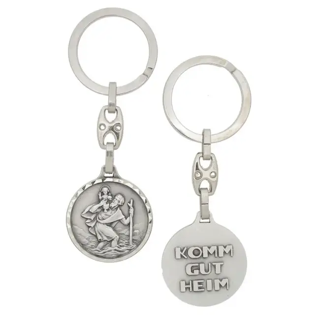 key ring St Christopherr / Komm Gut Heim 30 mm