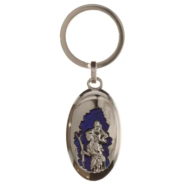 Sleutelhanger - H Kristoffel 44 X 26 mm - Email blauw