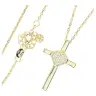 Cross gold plated with heart 30 x 20 mm + chain