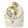 Kleine Heilige Familie in albaster met gouden rand ( 5x6 cm)