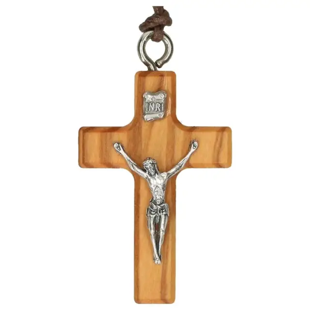 Cross on cord 43 mm Olive wood