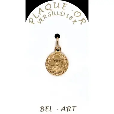 Medal gold plated St. Rita 12mm