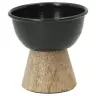 Brûle-encens - H 7 x 6 cm - Fer noir et base bois