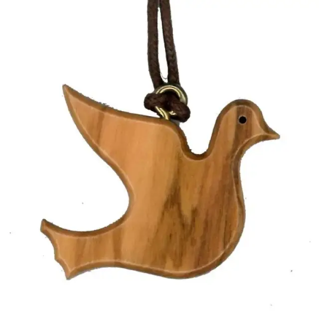 Dove on cord 28 mm Olive wood