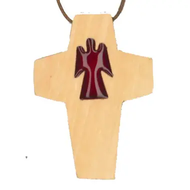 Cross on cord 50 x 35 mm Olive wood