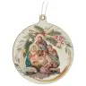 Décoration de Noël en bois en forme ronde - crèche de Noël