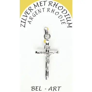 Rhodium Silver Cross 22 X 13 mm
