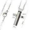 Kruisje 22 mm met zirkoon en ketting roestvrij staal