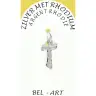 Rhodium Silver Cross Tau 15 X 11 mm