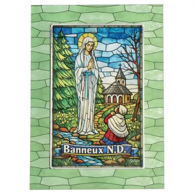 Our Lady of Banneux glass frame 13 x 18 cm
