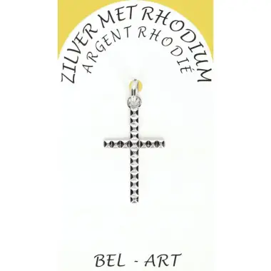 Rhodium Silver Cross 20 X 13 mm