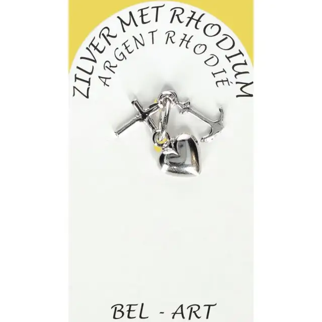 Rhodium Silver Pendant Faith Hope Charity