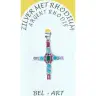 Pendentif croix argent avec zircons multicolores 24 x19 mm