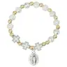 Bracelet sur élastique Roses argentées + Croix