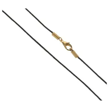Lacet Noir - 50 cm - Métal Doré